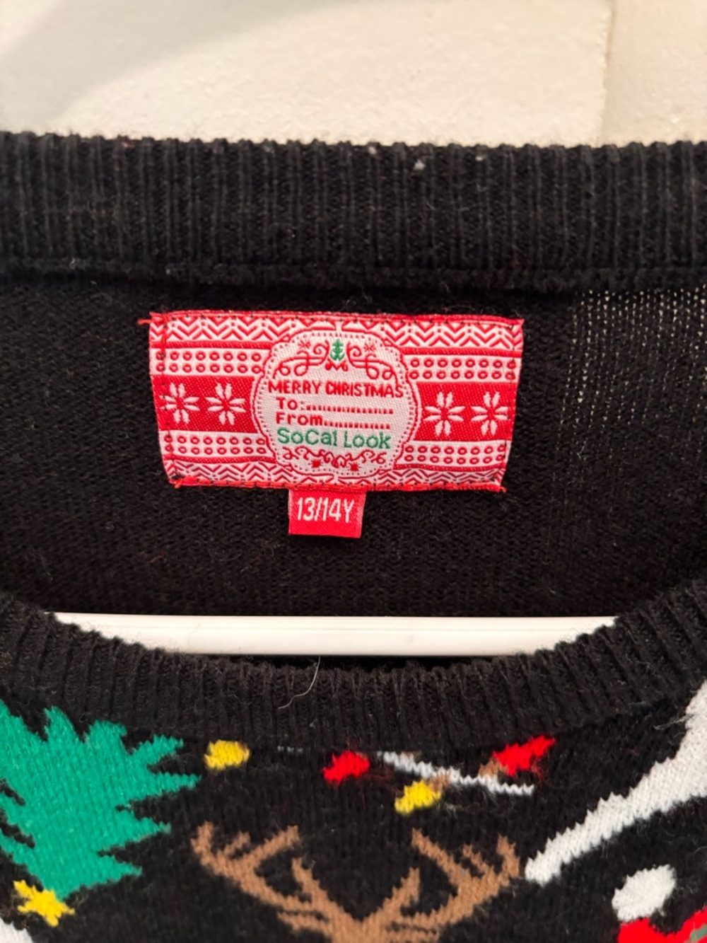 Black Christmas Sweater - Youth 13/14Y
